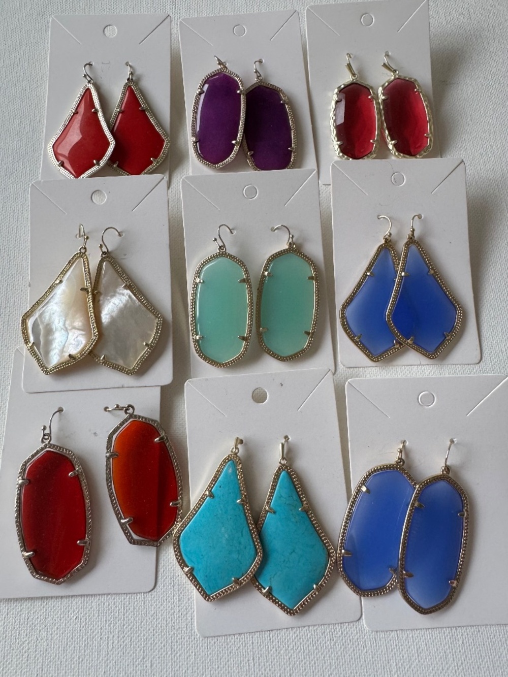 Kendra Scott New Statement Earrings Lot of 9 Pairs Multicolor